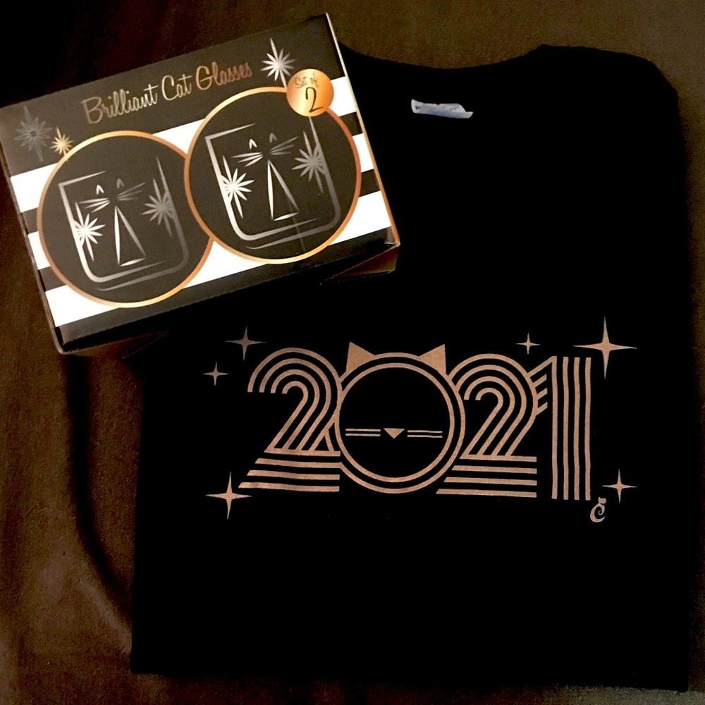 Cat Lady NWOT New Year’s Bundle - Glasses and Tee